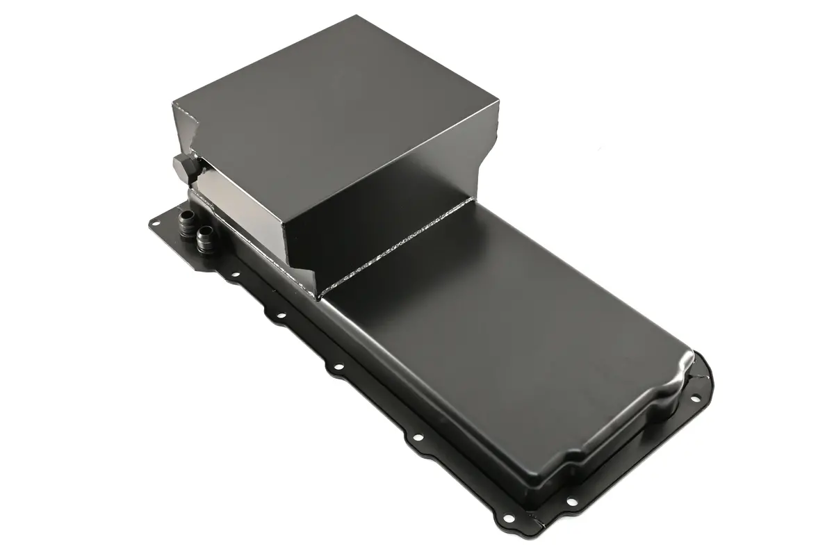 Steel 1965-72 Chevy Gm Ls Engines Oil Pan 7 Qt An -10 Fitting - Black 1