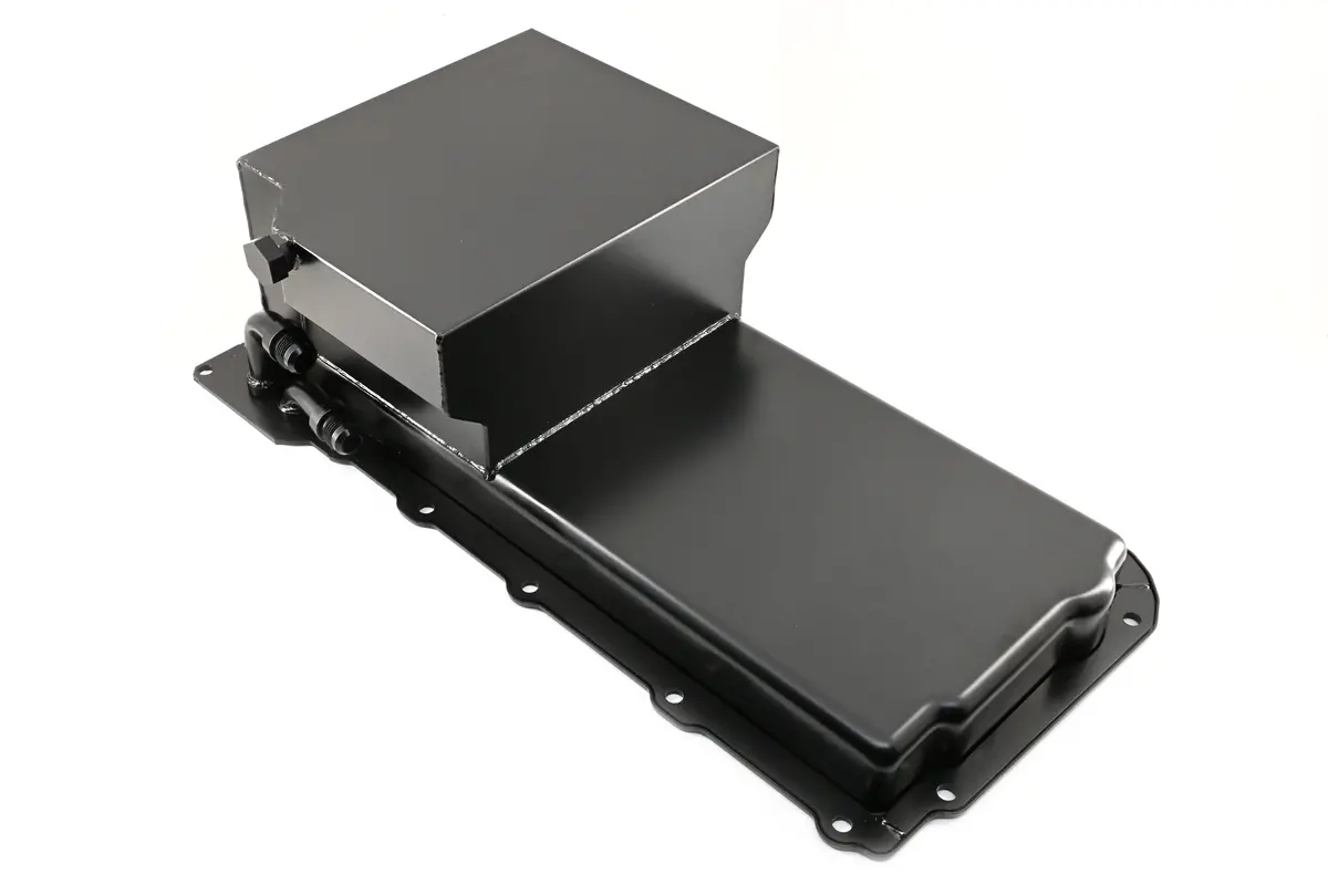 Steel Chevy Gm Ls Engines Oil Pan 7 Qt 90 Degree Fitting - Black 1