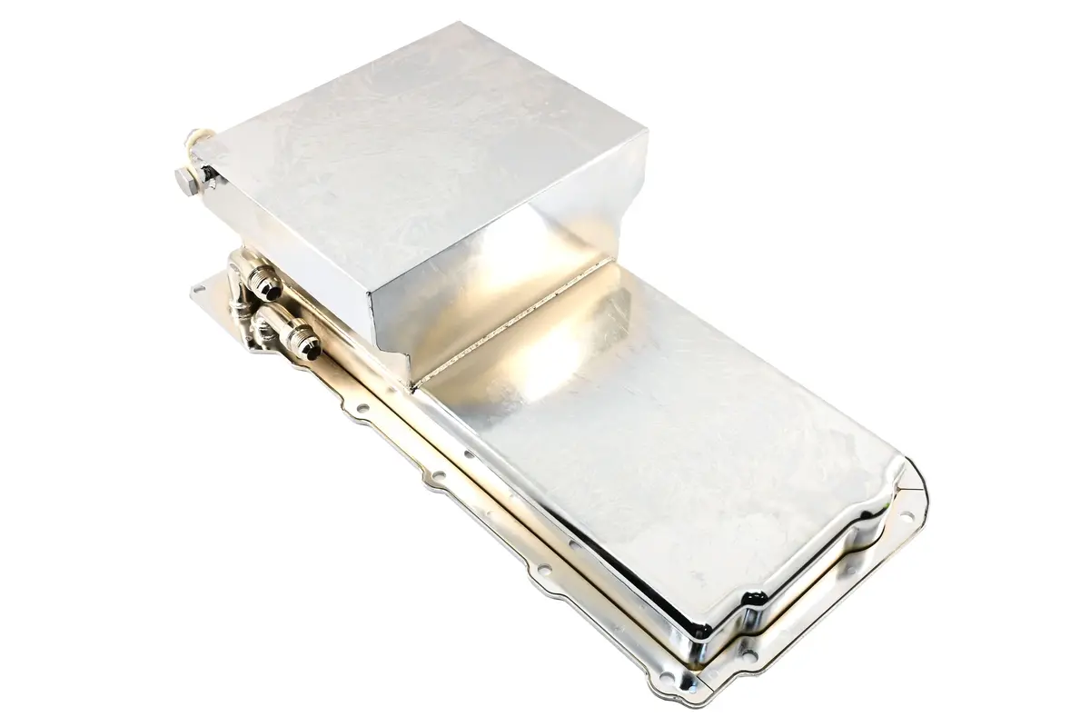 Steel Chevy Gm Ls Engines Oil Pan 7 Qt 90 Degree Fitting - Chrome 1
