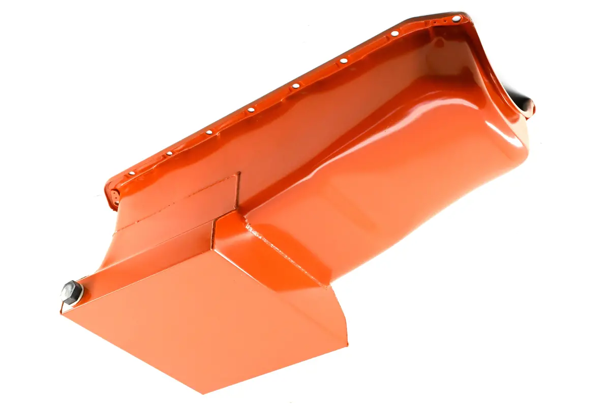 1958-79 Chevy Small Block 283-305-327-350-400 Drag Racing Oil Pan - Orange 1