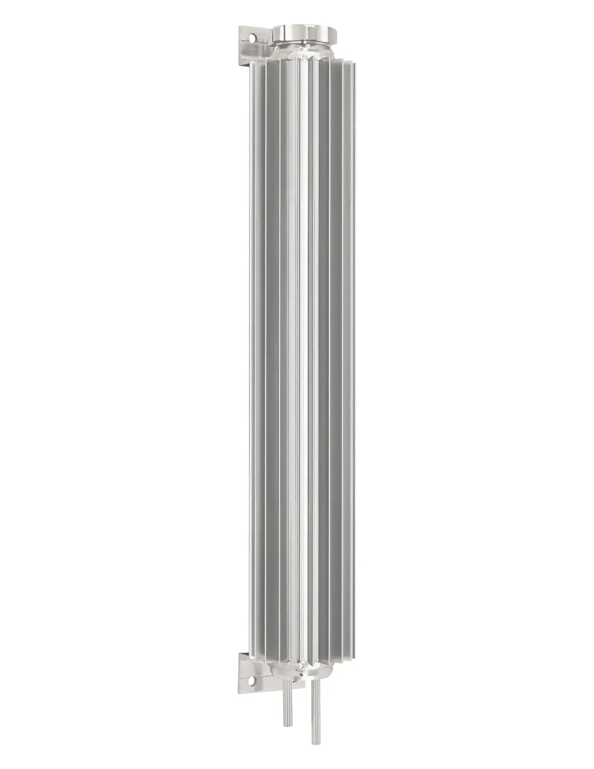 Aluminum Universal 17' Finned  Radiator Overflow Tank - Silver 1