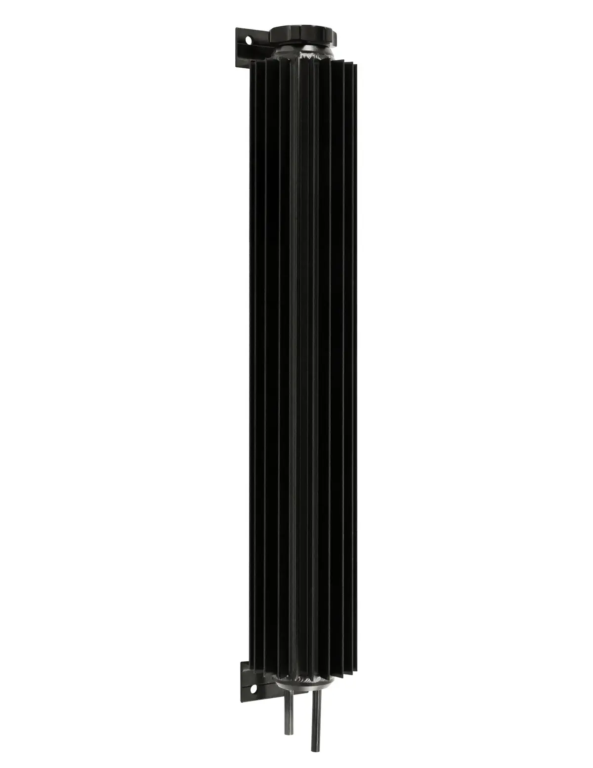 Aluminum Universal 17' Finned  Radiator Overflow Tank - Black 1