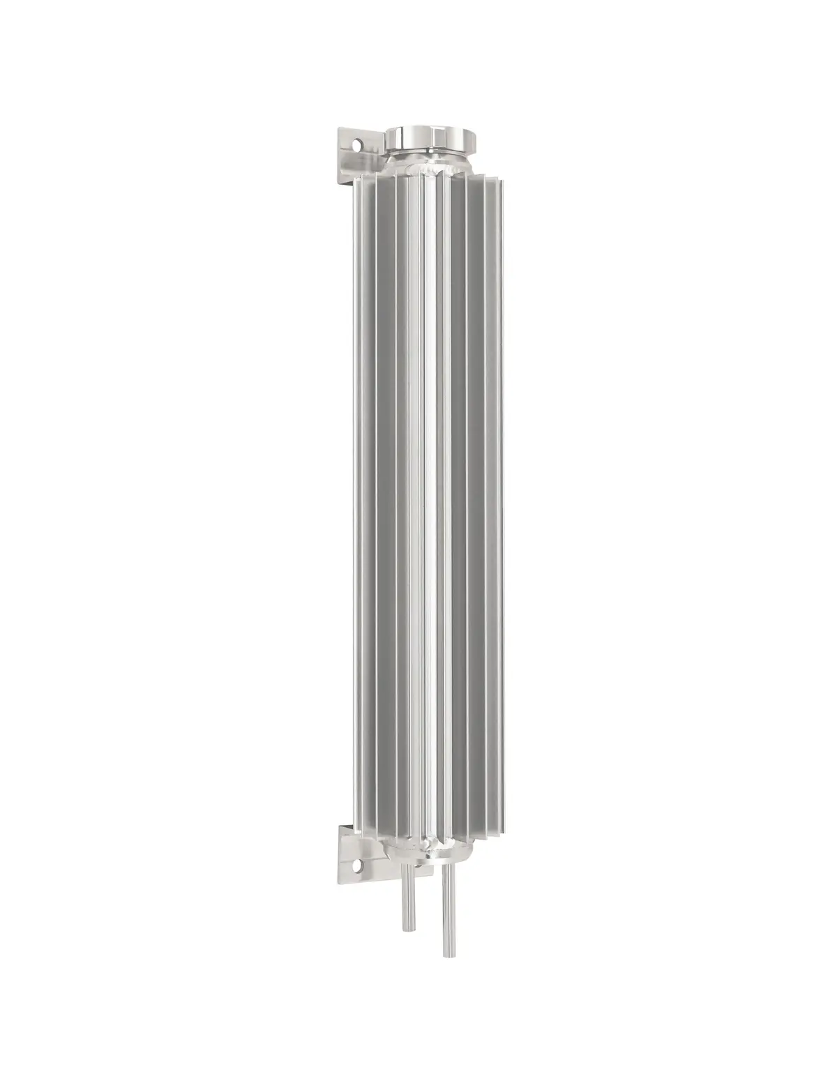Aluminum Universal 13' Finned  Radiator Overflow Tank - Silver 1