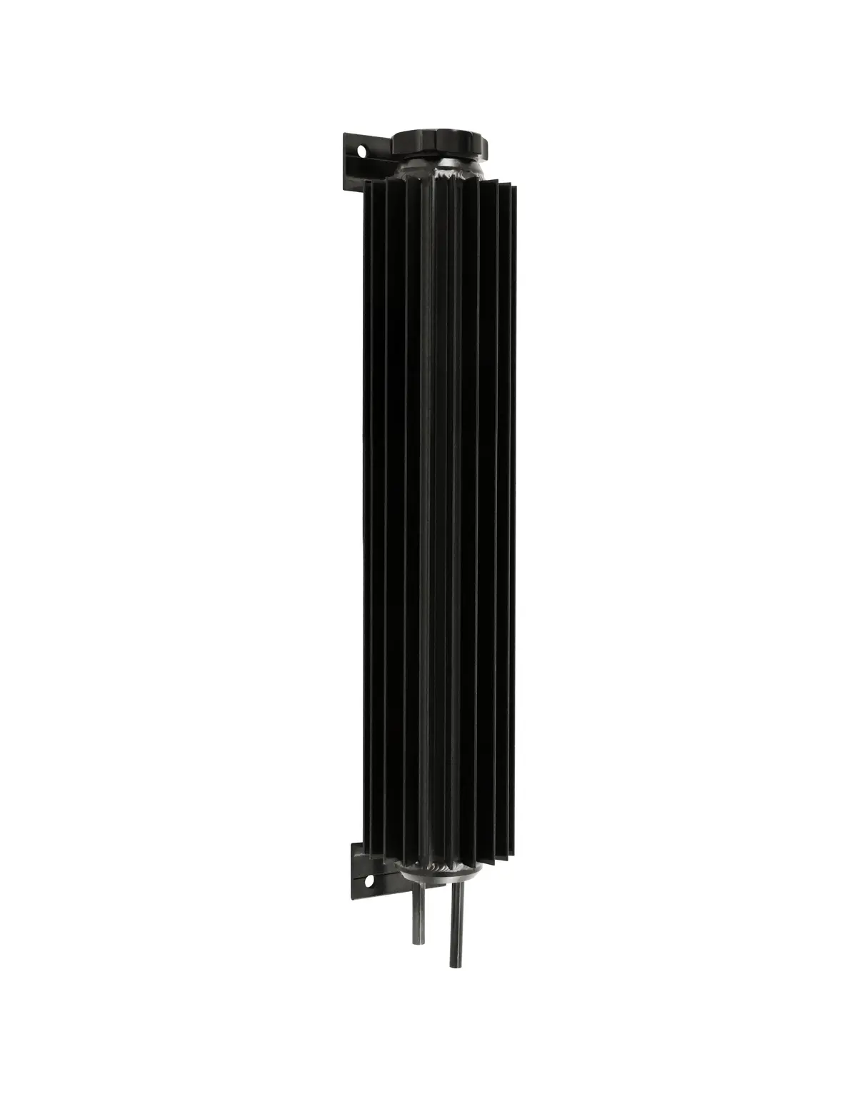 Aluminum Universal 13' Finned  Radiator Overflow Tank - Black 1