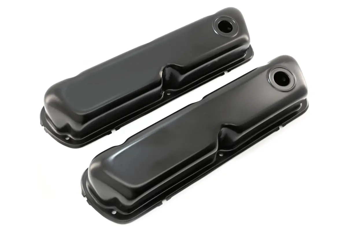 Steel Valve Covers For 1962–85 Ford Sb 260‑289‑302‑351W – Smooth – 1 Hole – Black 1