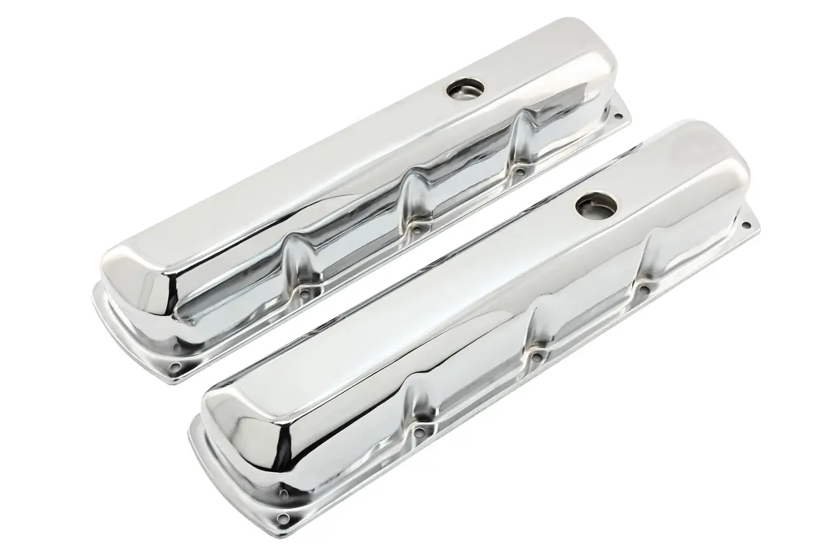 Tall Steel Valve Covers – Fits 1964–88 Oldsmobile 330, 350, 400, 425, 455 V8 Engines – Smooth Top- Chrome 1