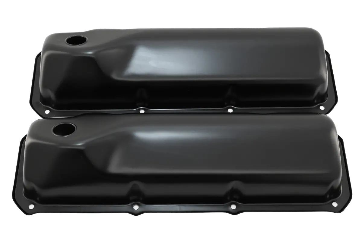 Steel Valve Covers Fits 1969–1982 Ford Sb 351C‑351M‑400M‑Boss 302 – Smooth – 1 Hole – Black 1