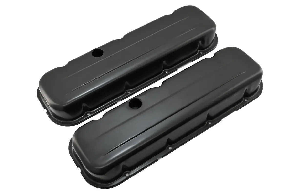 Steel Short Valve Covers – Fits 1965–95 Chevy Bb 396-427-454-502 – 1 Hole – Black 1