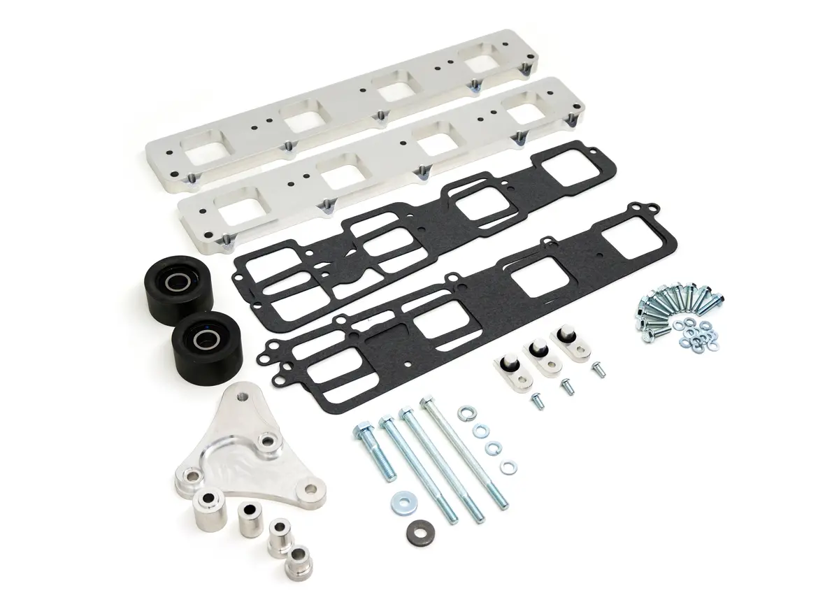 Aluminum Mopar Hemi Gen 3 Hellcat Supercharger To Head Adapter Plates And Idler Bracket Kit W/Bolts And Gaskets 1