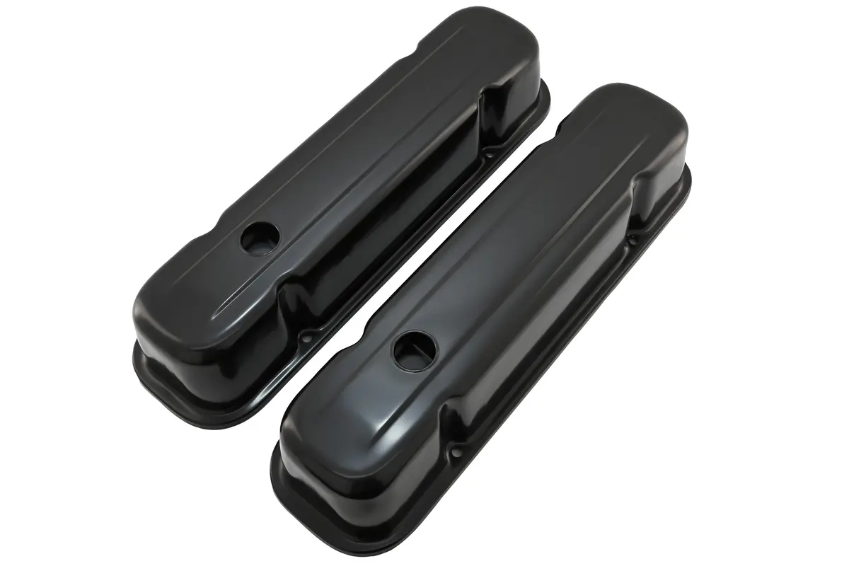 Steel Tall Valve Covers Fits 1959–1979 Pontiac V8 301‑455 – 1 Hole – Edp Black 1