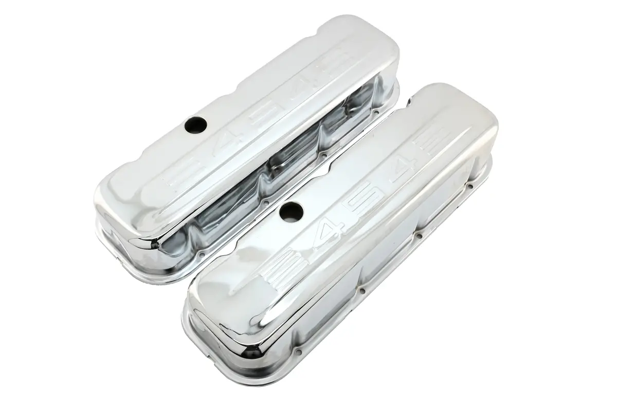 Tall Steel Valve Covers For 1965-1995 Chevy Bb 396-502 – 454 Logo – Chrome 1