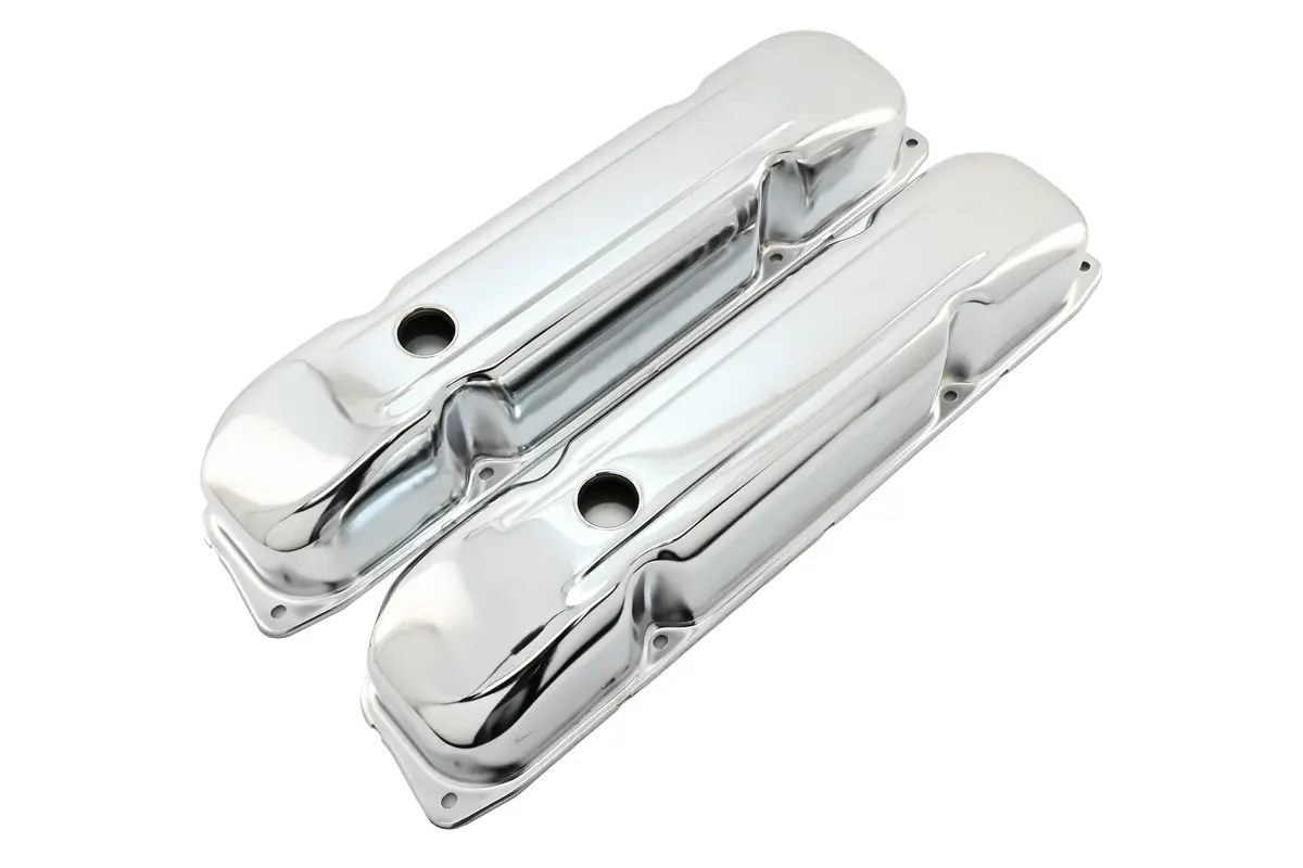 1958-88 Mopar Big Block 383-426-440 Steel Wedge Valve Covers - Chrome 1