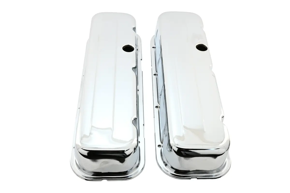 Steel Tall Valve Covers Fits 1965–95 Chevy Bb 396‑427‑454‑502 – 1 Hole – Chrome 2