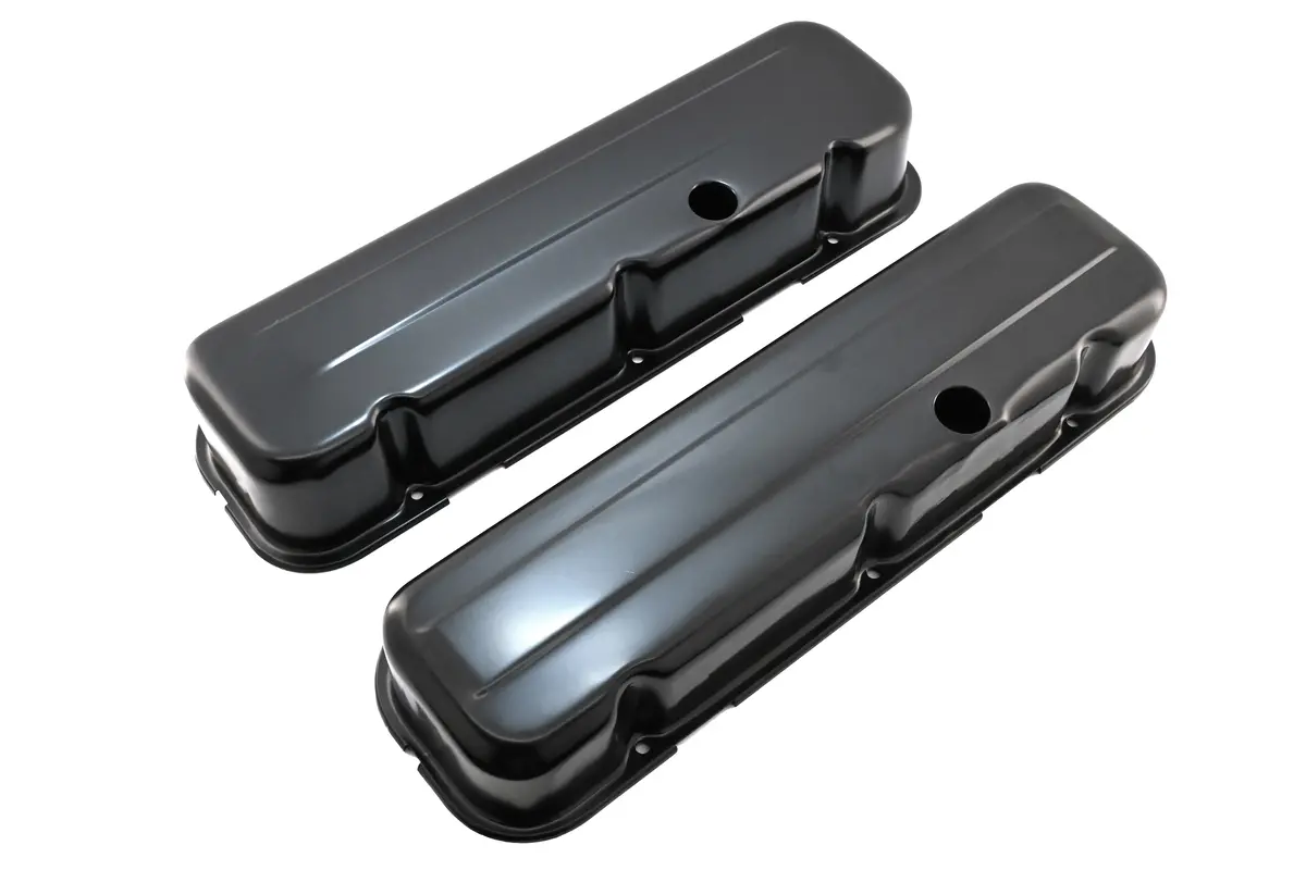 Steel Tall Valve Covers Fits 1965–95 Chevy Bb 396‑427‑454‑502 – 1 Hole – Black 1