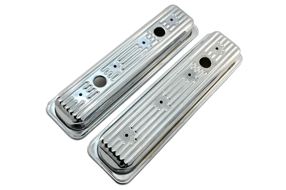 1987-00 Chevy/Gmc Sb V8 5.0L & 5.7L Valve Covers – Chrome – Center Bolt – Pair 1