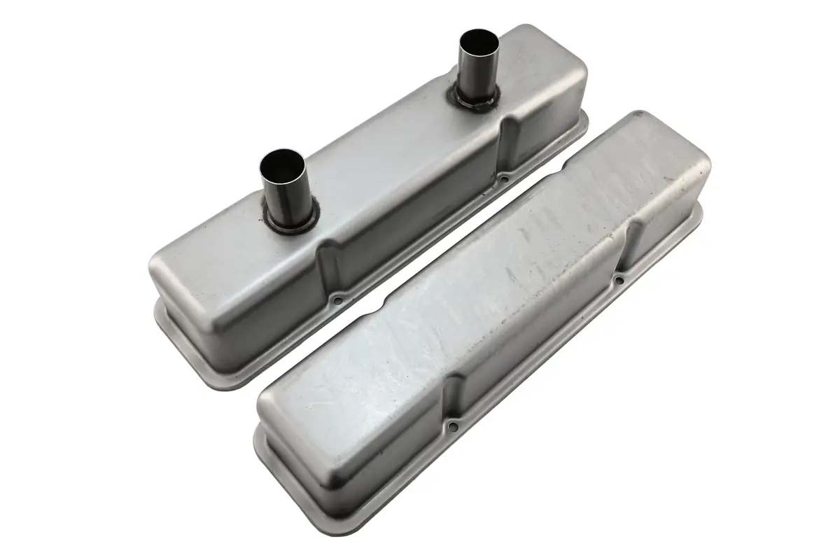 1958-86 Chevy Small Block 283-305-327-350-400 Circle Track Racing Steel Valve Covers - Raw 1