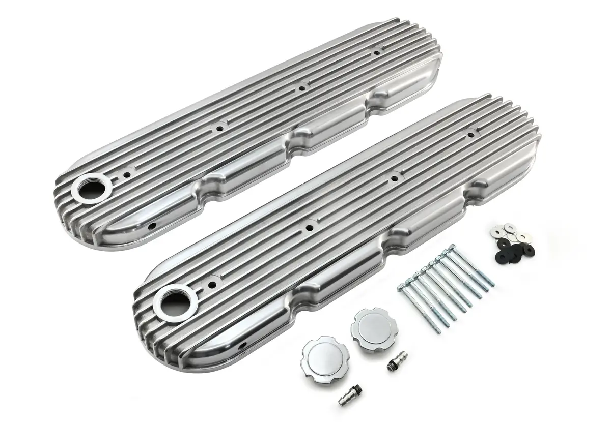Aluminum Chevy Gm Ls Engines Retro Finned Valve Covers – Polished 1