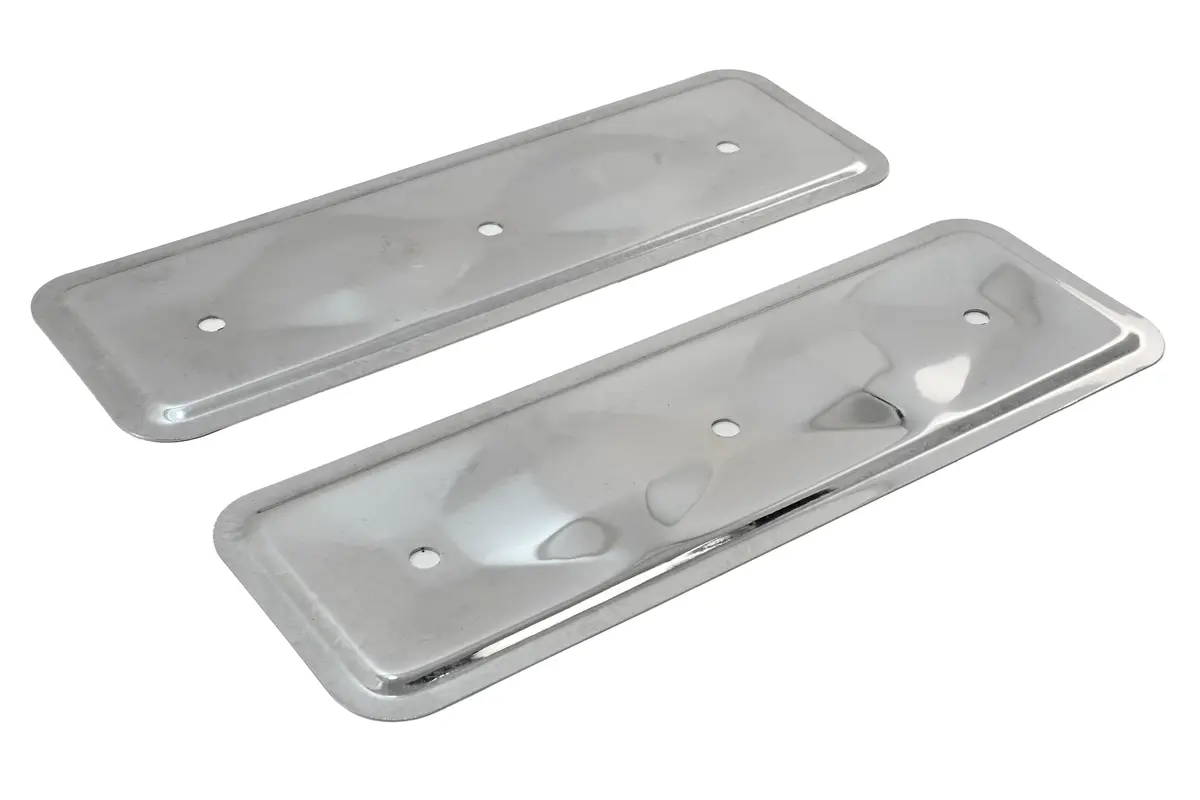 1962-74 Chevy 194-230-250 Straight-Inline 6 Cylinder Steel Valve Cover Side Plate - Chrome (One Plate Only) 1
