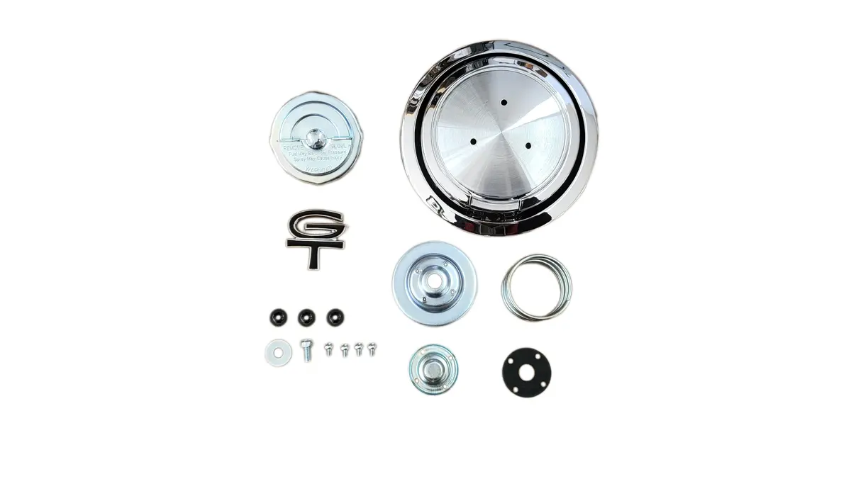 Fm67-249Gt 1967 Ford Mustang Flip-Top Gas Cap With Black Gt Emblem 1