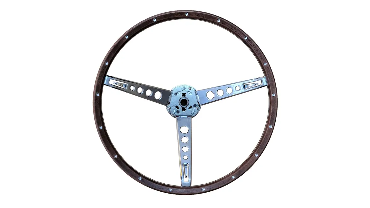 Fm65-260W 1965-66 Ford Mustang Deluxe Woodgrain Steering Wheel (W/O Horn Button) 1