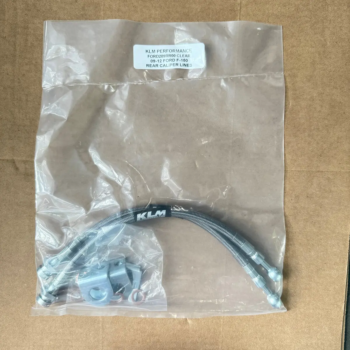2009-2012 Ford F150 Clear Stainless Steel Rear Caliper Lines 1