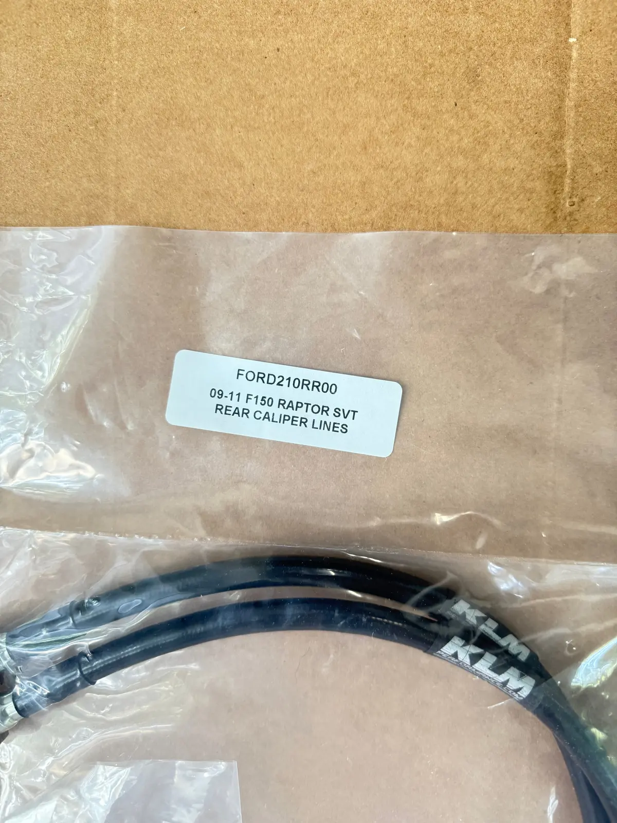 2009-2011 Ford F150 Raptor Svt Black Stainless Steel Rear Caliper Lines 1