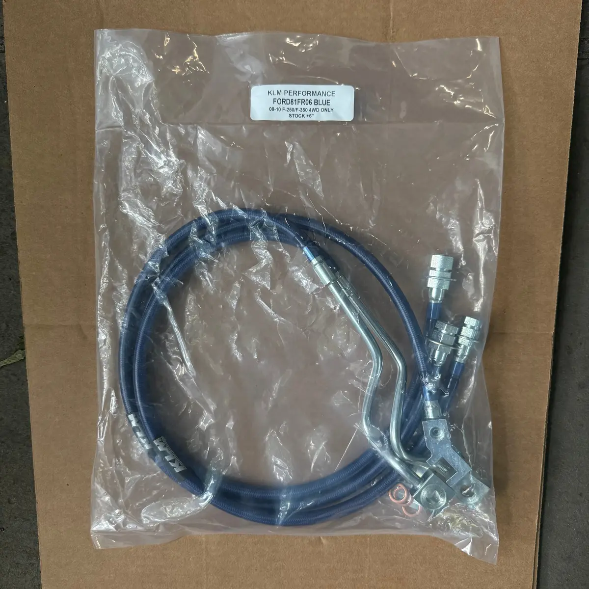 2008-2010 Ford F250/F350 4X4 Stainless Steel Braided Brake Lines Blue 1