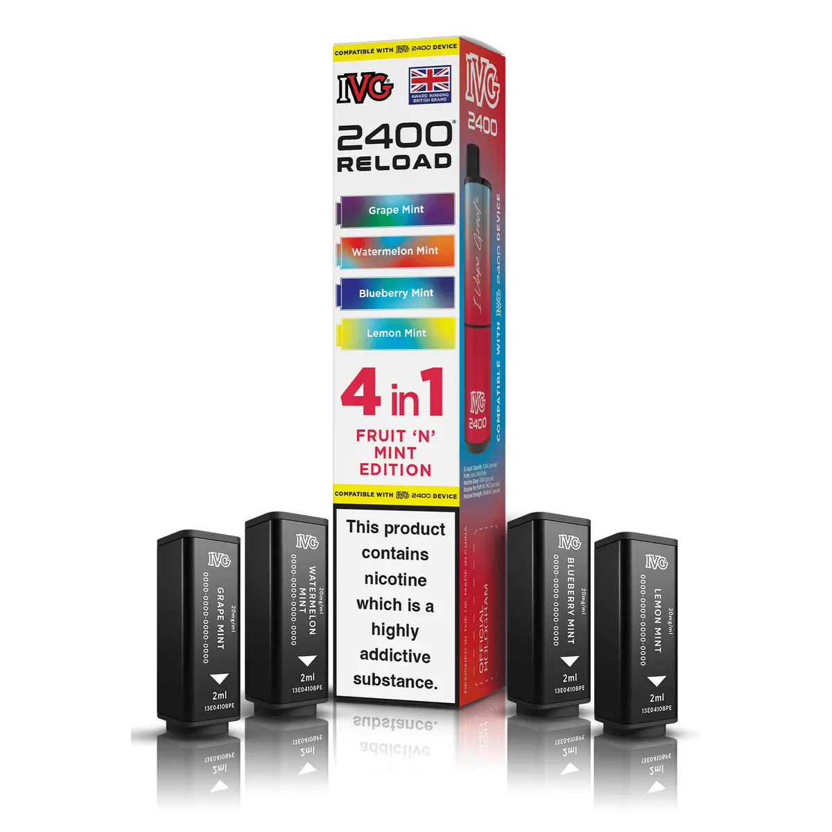 Ivg 2400 Reload 4-In-1 Fruit 'N' Mint Edition Pods 1