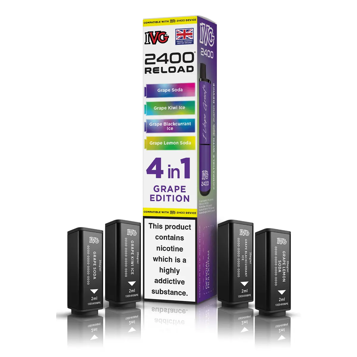 Ivg 2400 Reload 4-In-1 Grape Edition Pods 1