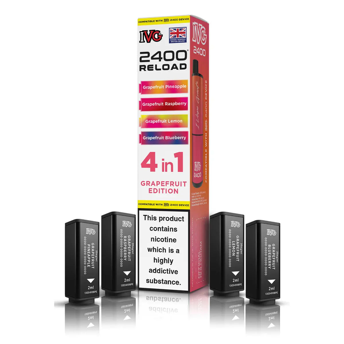 Ivg 2400 Reload 4-In-1 Grapefruit Edition Pods 1