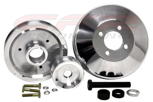 4.6L Ford Mustang Cobra Gt 96-98 Billet Serpentine Pulley Set- Polished 1