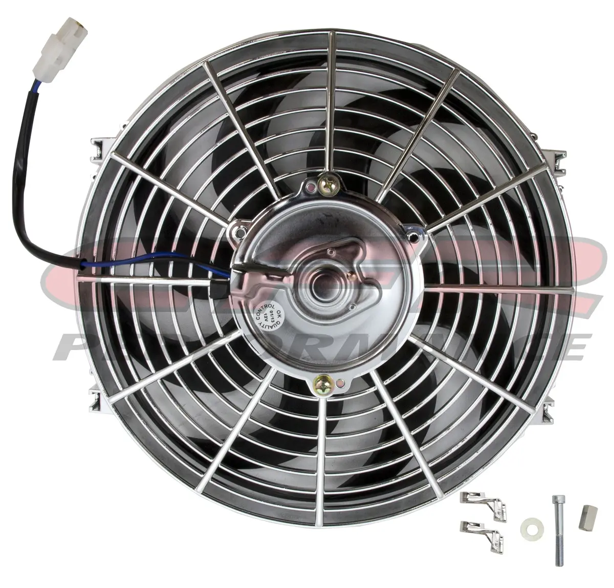 12" High Performance Electric Radiator Cooling Fan – Curved Blade, Chrome 1