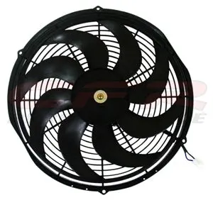 16" Plastic Emc Electric Radiator Cooling Fan – Curved Blade, Black 1