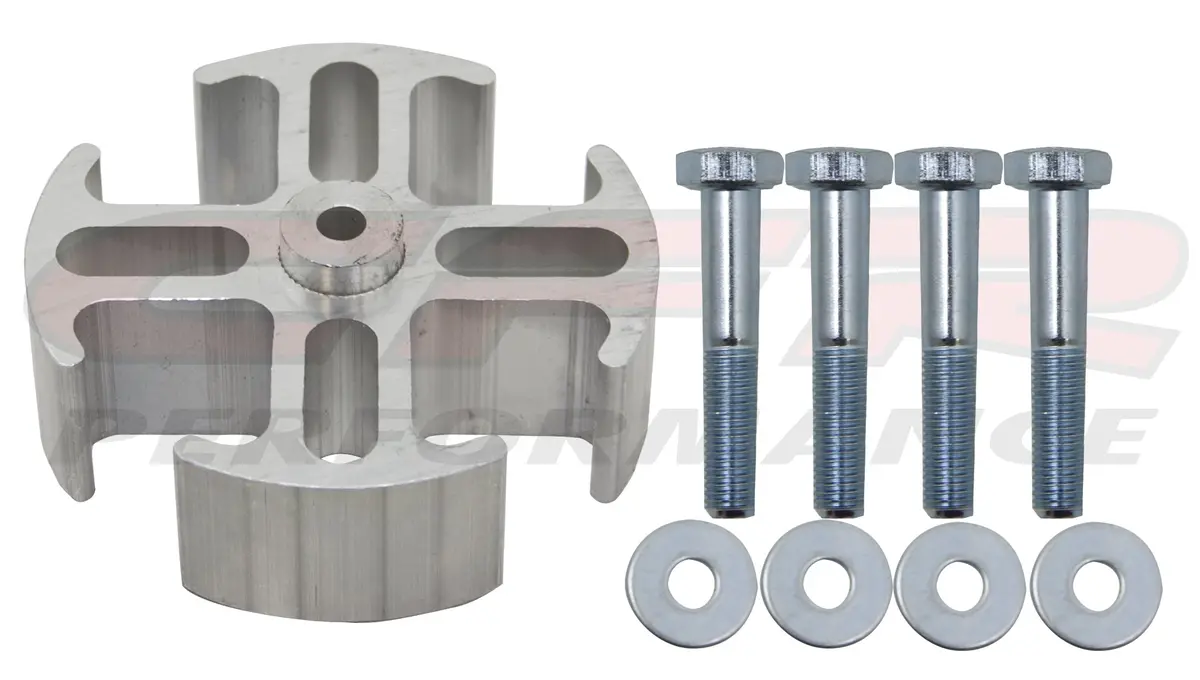 Aluminum Fan Spacer 1" Thick 5-8" Pilot W-Bolts, Washers - Machined 1