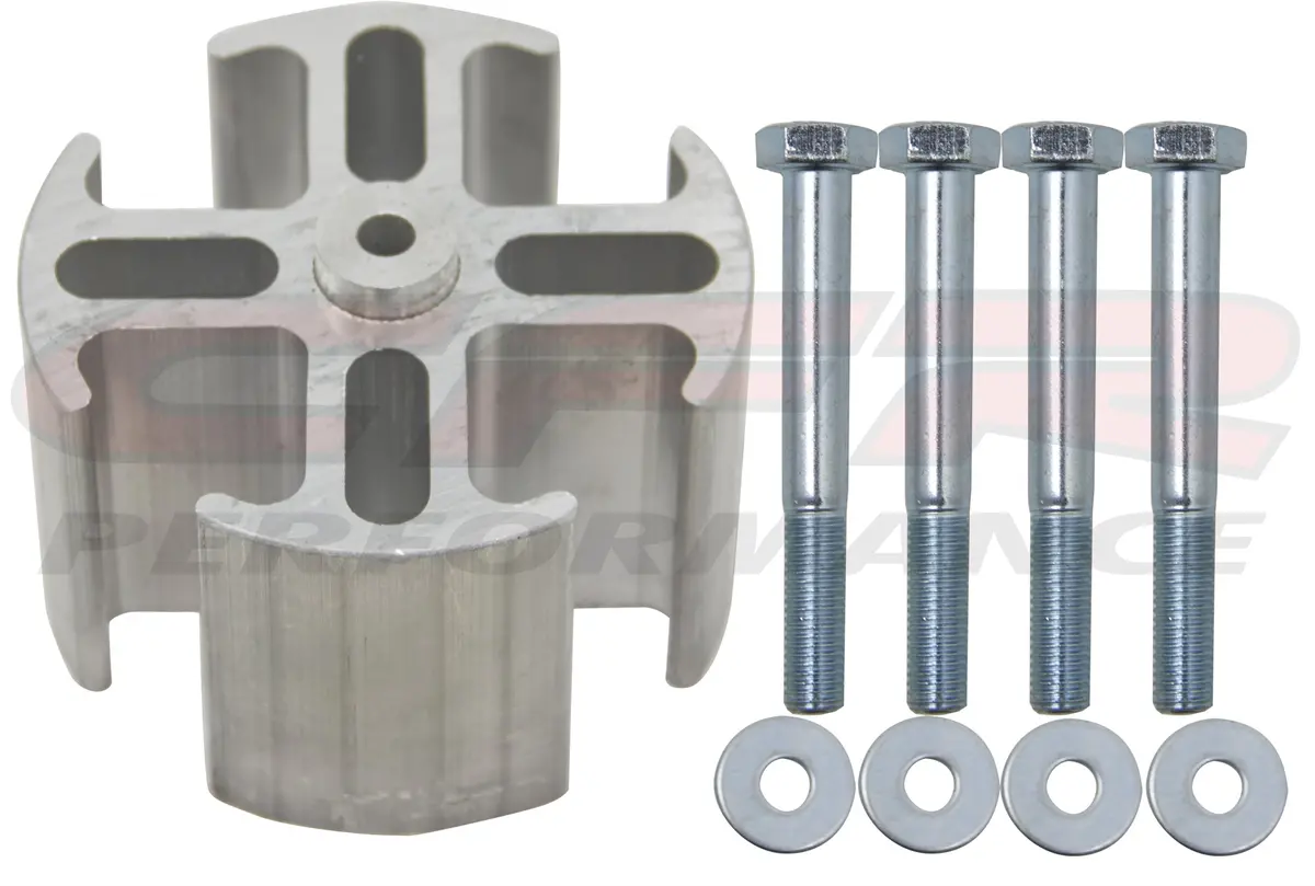 Aluminum Fan Spacer 2" Thick 5-8" Pilot W-Bolts, Washers - Machined 1