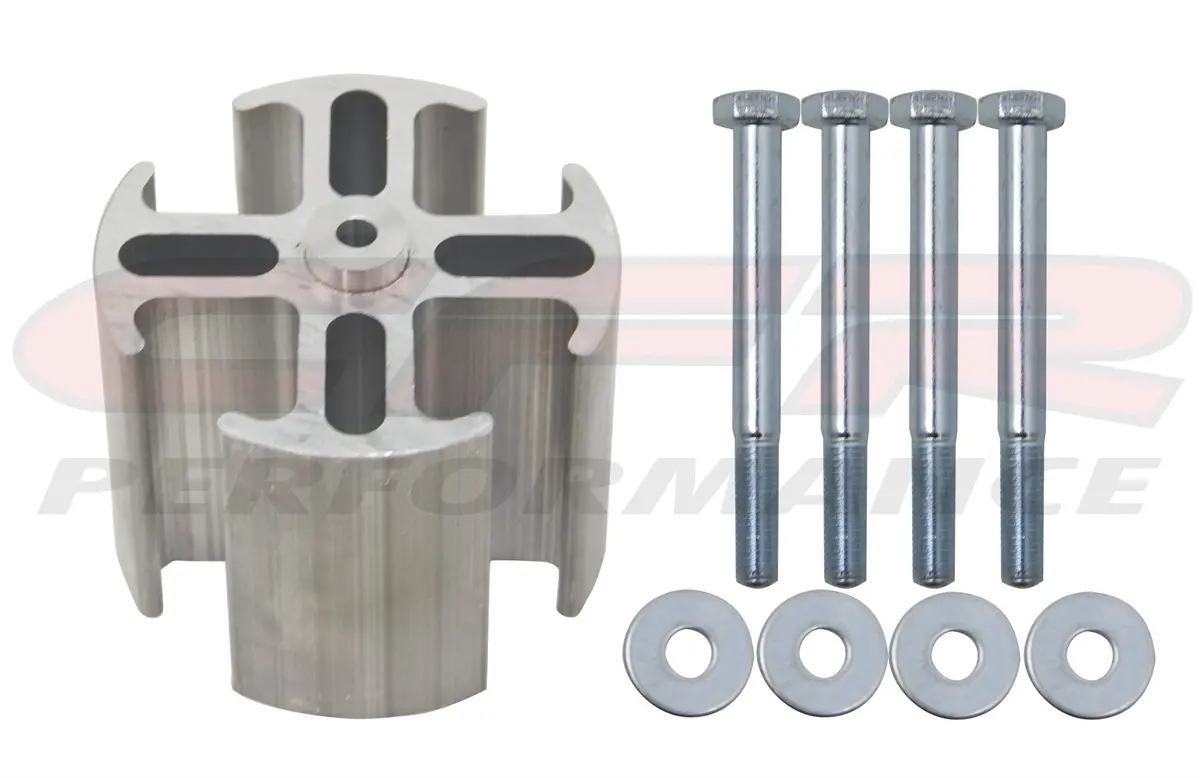 Aluminum Fan Spacer 2 1-2" Thick 5-8" Pilot W-Bolts, Washers - Machined 1