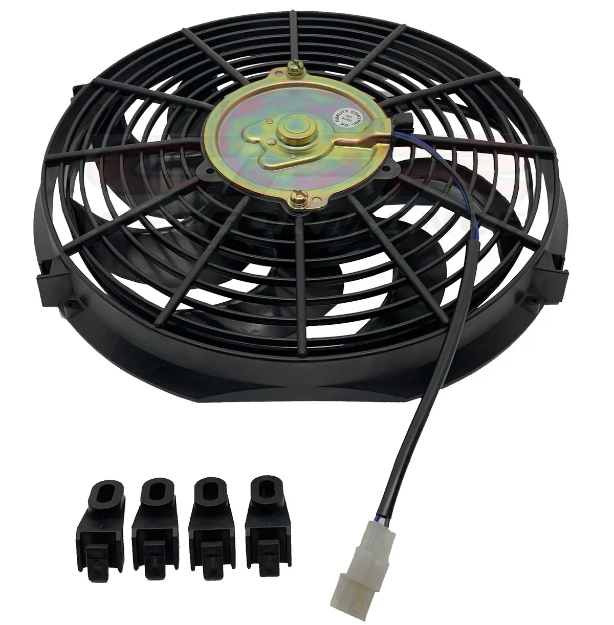 12" High Performance Electric Radiator Cooling Fan – Curved Blade, Black 1
