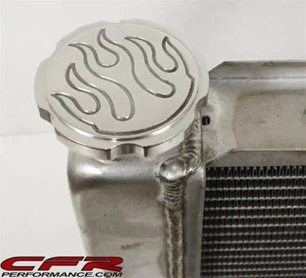 Chevy Ford Mopar Polished Billet Aluminum Radiator Cap - Flamed 1