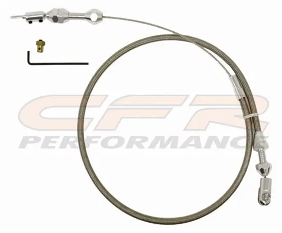 24" Stainless Braided Throttle Cable Kit - Tuned-Port 1