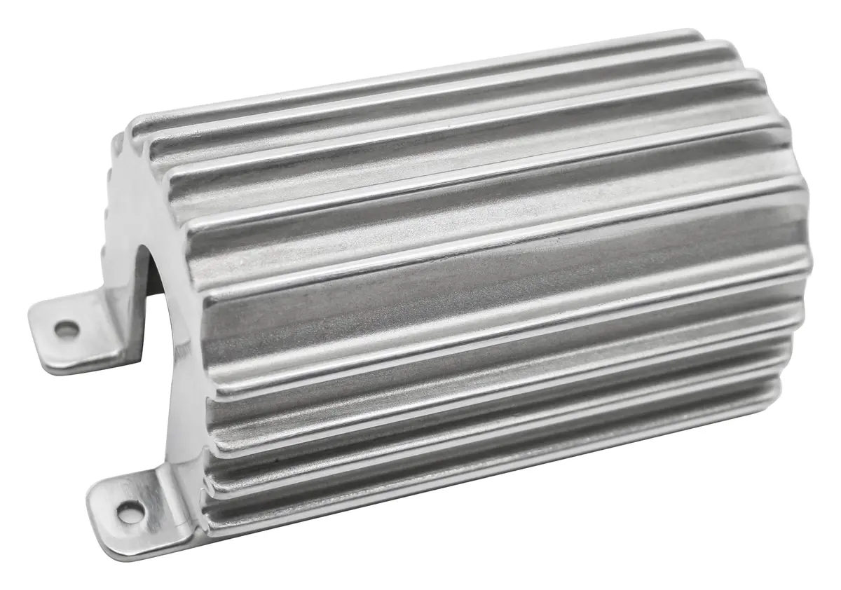 Aluminum Finned Canister Round Ignition Coil Cover - Polished 1