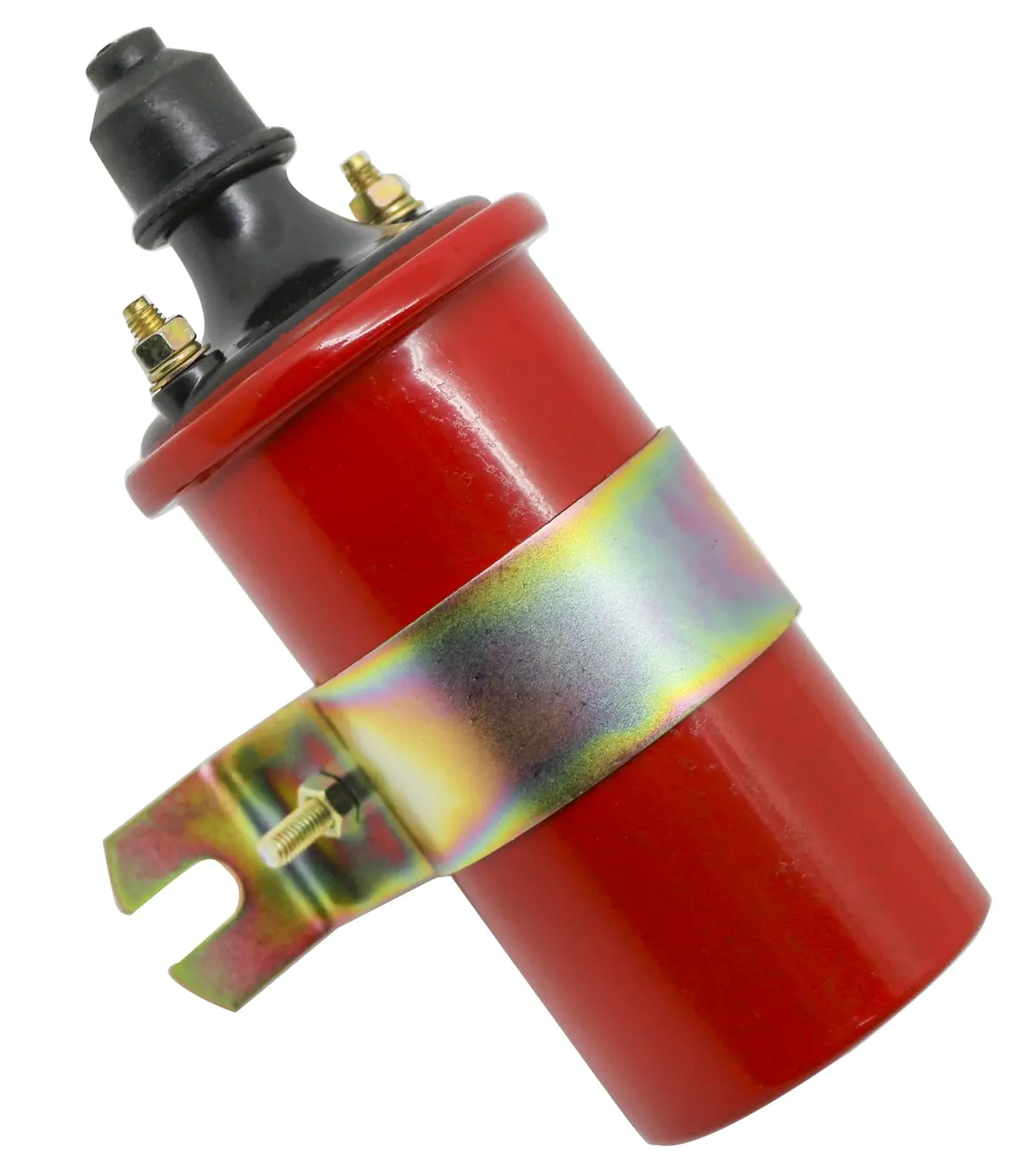 20K Volt Oil Filled Ignition Coil Canister Style With Zinc Bracket And Hardware 1