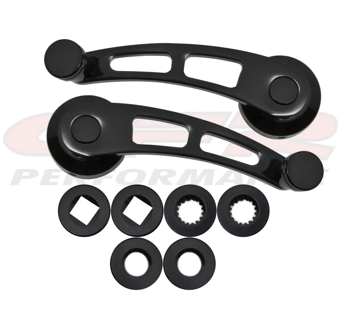 Chevy-Ford-Mopar - Billet Aluminum Window Cranks 4-1-2" - Anodized Black 1