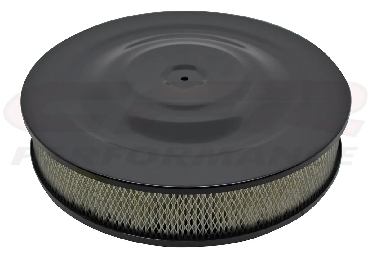 Chevy-Ford-Mopar 14" Black Steel Air Cleaner Set - Flat Base 1
