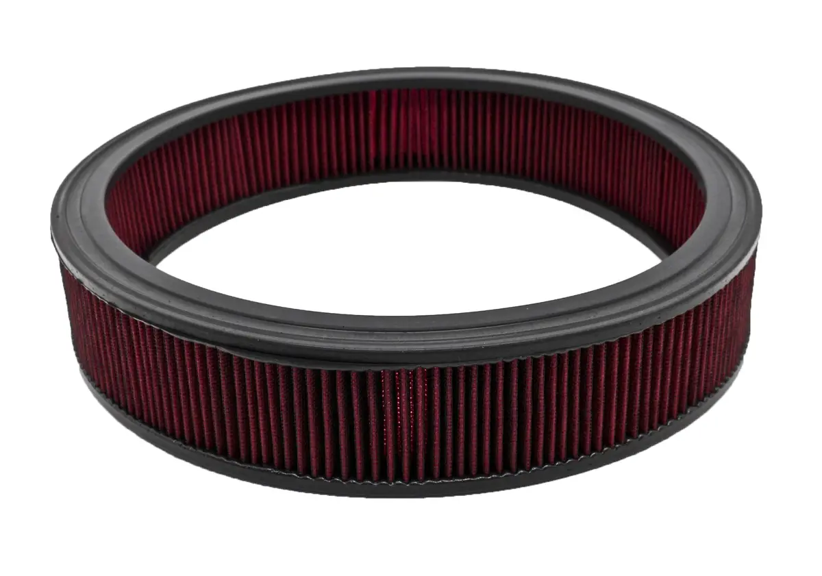 Cfr Performance Cotton 14″ × 3″ Universal Round Washable Air Cleaner Filter – Red (High Flow / Reusable) 1