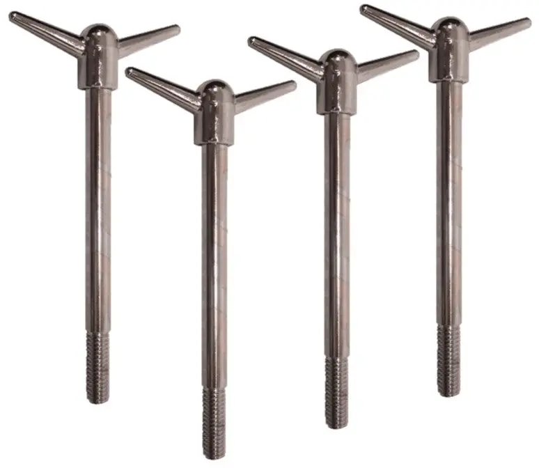 Chevy-Ford-Mopar 2-Piece Wing Nut For Valve Covers 3-1-2" Tall (5-16"-18 X 1" Studs Set Of 4) - Chrome 1