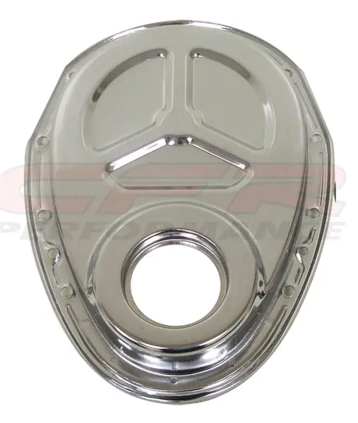 Steel Timing Chain Cover For 1955–1995 Chevy Small Block 283–400 –Chrome 1