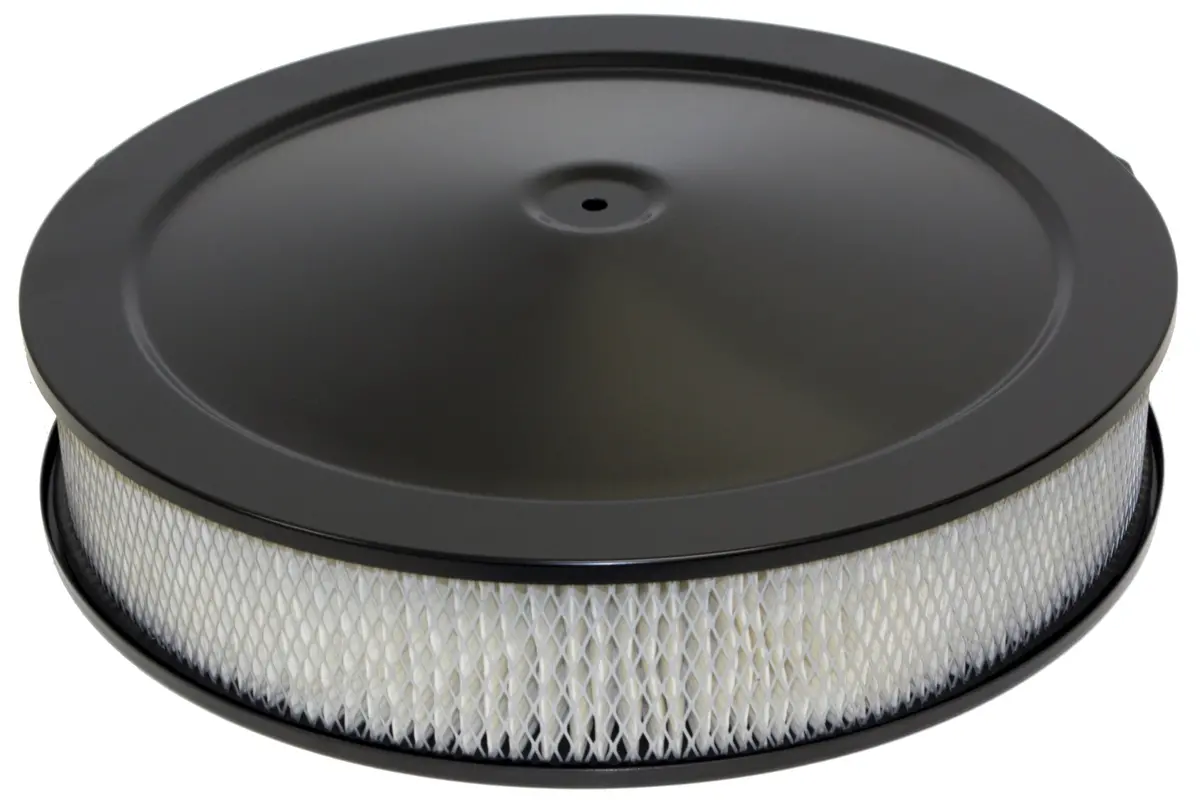Gm 14" Black Steel Air Cleaner Set - Off-Set Base 1