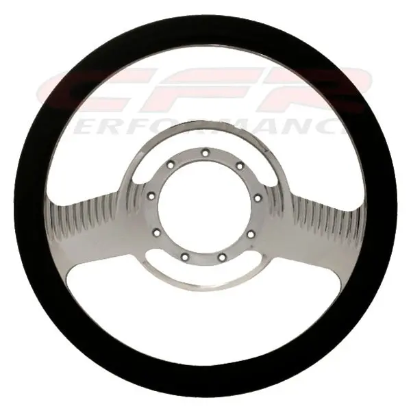 14" Chrome Billet Aluminum Steering Wheel W- Half Wrap - 9 Hole 1