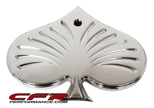 Chevy-Ford-Mopar Polished Aluminum Rear View Mirror - Poker Spade 1