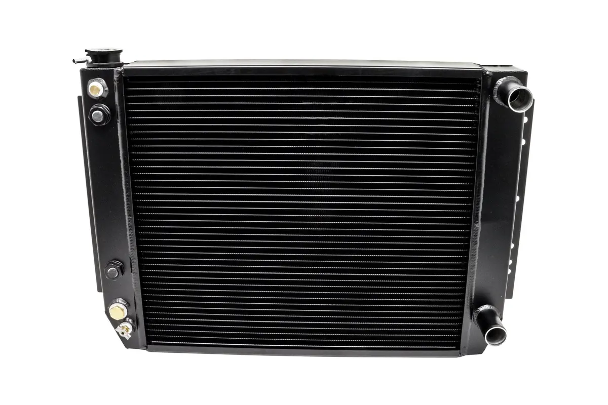 Cfr 1959-72 Chevy Impala-Chevelle-El Camino-Nova Direct Fit Aluminum Radiator W- At Cooler - Direct Replacement Fits Ls Conversion - Black 1